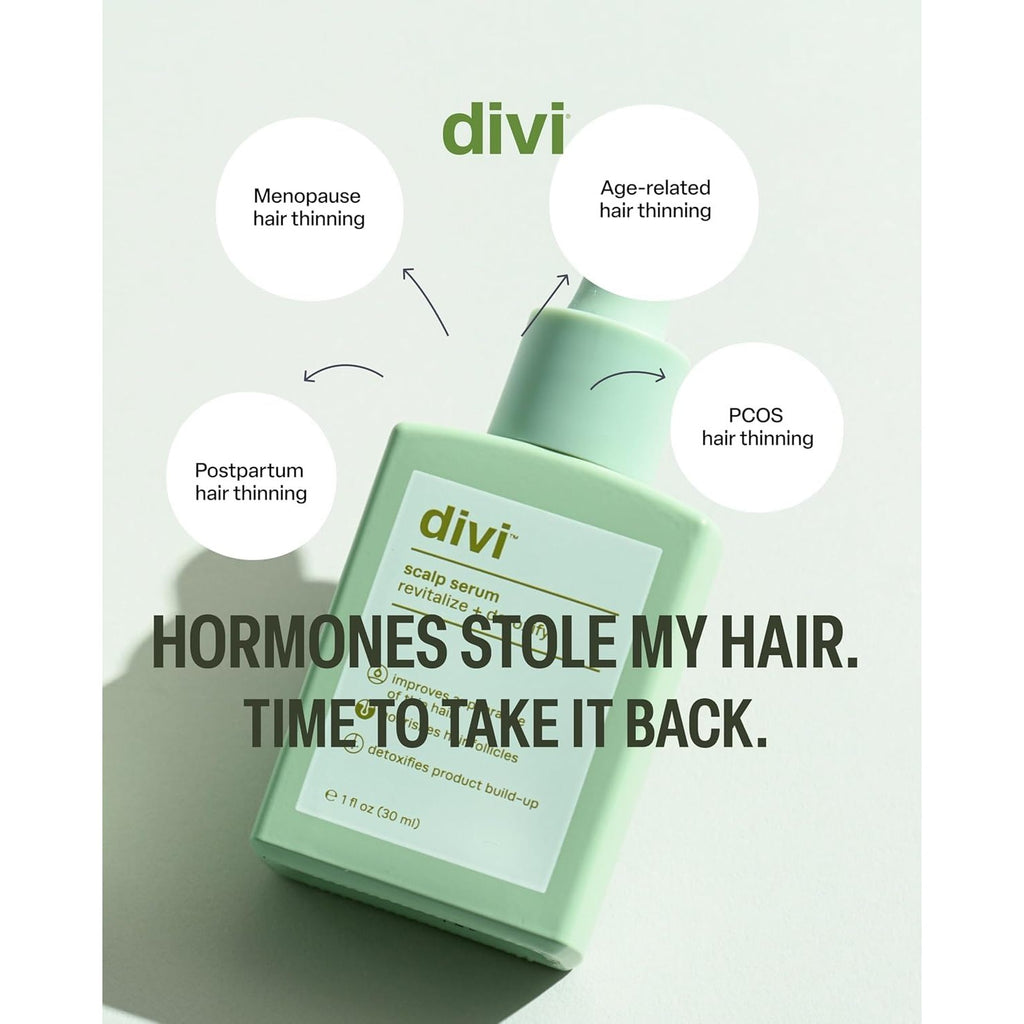 Divi Scalp Serum | To Promote Fuller-Looking Hair with Peptides | 30ml | Multi-Peptide Complex, Caffeine, Rosemary Oil, Vegan, Non-Greasy, Thinning Hair, Fuller-Looking Hair, Scalp Serum, 30ml