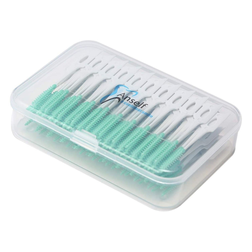 Buy now An-self 160PCS Interdental Brushes Ultra Tight Bristles Tooth Interdental Cleaners Silicone Toothpick Brush Disposable Teeth Soft Picks, Green at indiglob india