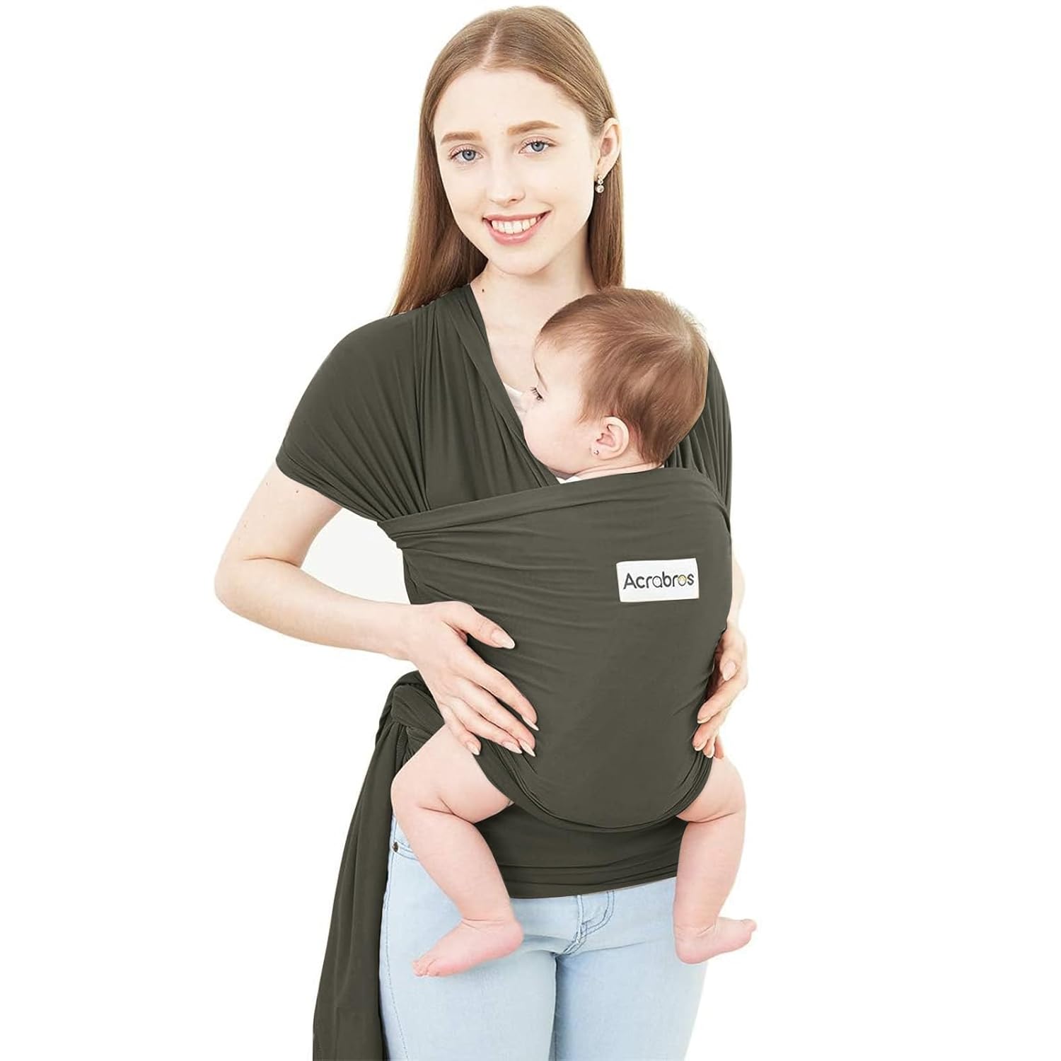 Buy now Acrabros Baby Wrap Carrier,Hands Free Baby Carrier Sling,Lightweight,Breathable,Softness,Perfect for Newborn Infants and Babies Shower Gift,Black Dark Grey at indiglob india