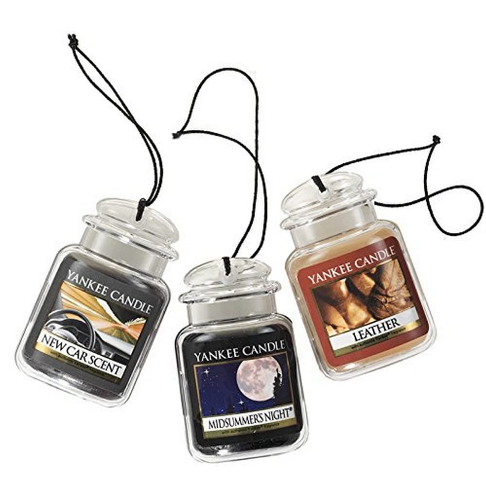 Buy now Yankee Candle Hanging Car Jar Ultimate 3-Pack Air Fresheners Neutralizes Odors Up to 30 Days Includes: Beach Walk Pink Sands and Sun and Sand (Pack of 3) at indiglob india