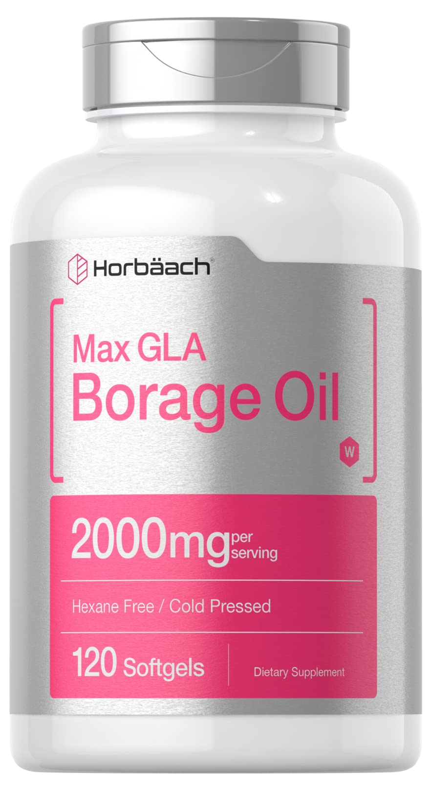 Horbäach Borage Oil Capsules 2000 mg | 120 Softgels | 320mg of GLA
