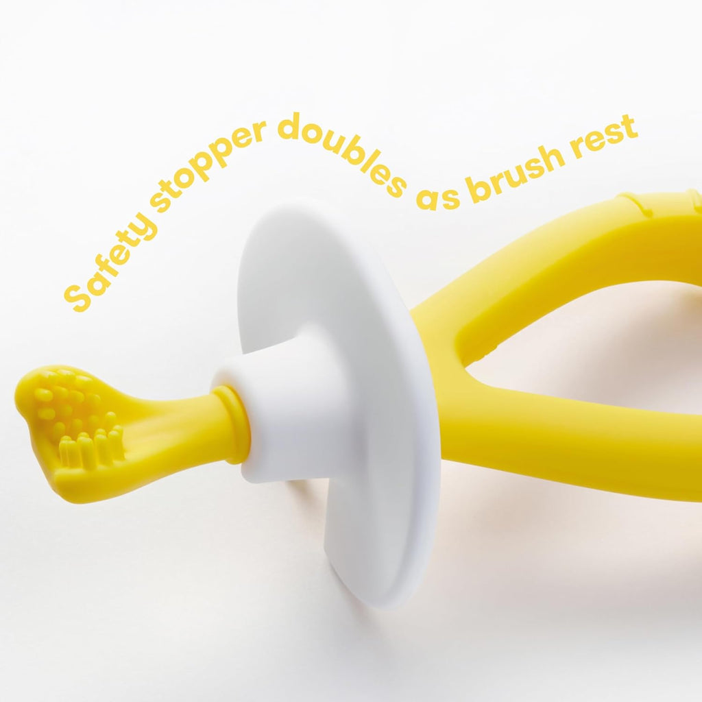 Buy now Frida Baby Training Toothbrush for Babies with Soft Silicone Bristles, Yellow at indiglob india