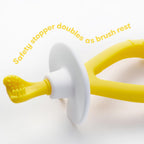 Buy now Frida Baby Training Toothbrush for Babies with Soft Silicone Bristles, Yellow at indiglob india