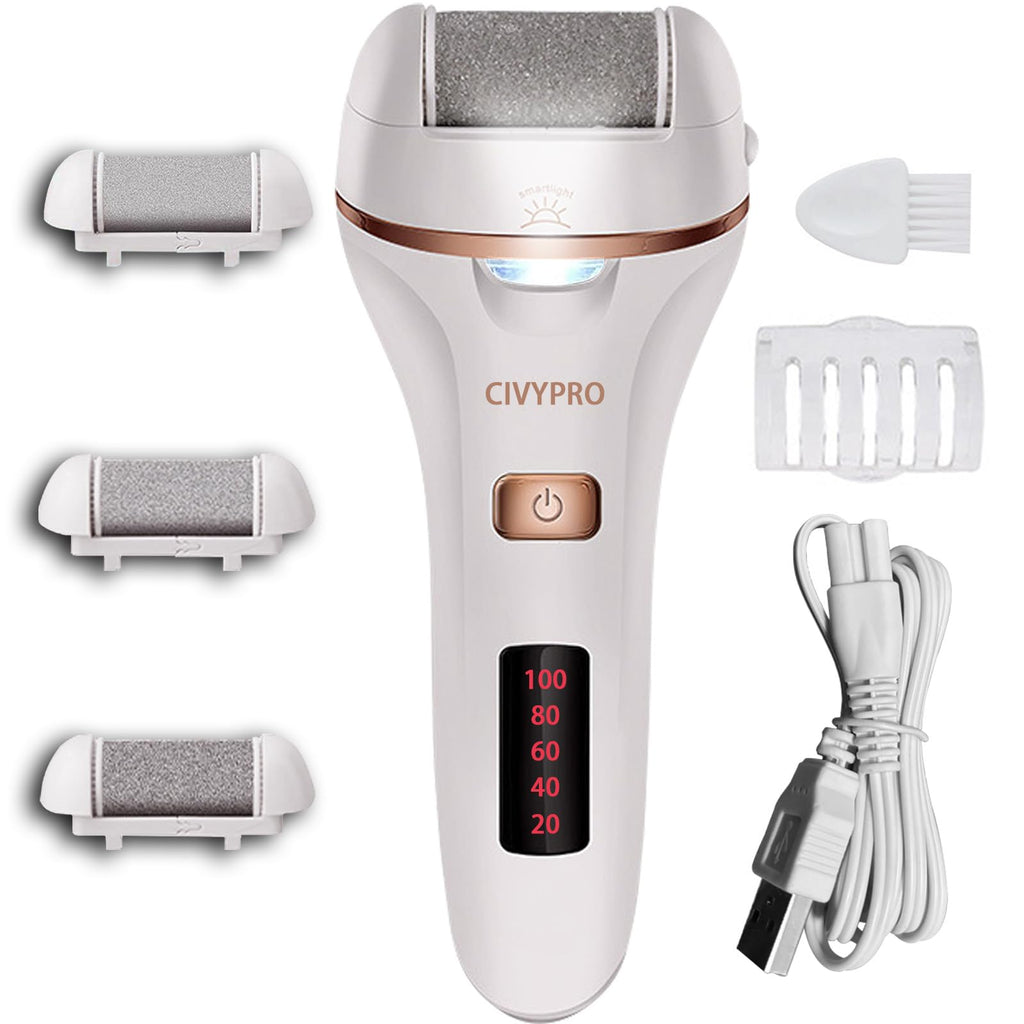 Electric Foot Callus Remover- Long Service Time, Rechargeable Electronic Foot File- Ideal Gift, Professional Pedicure Tools, Waterproof Foot Scrubber, Pedicure Kit Feet Care for Dead Skin (Black)