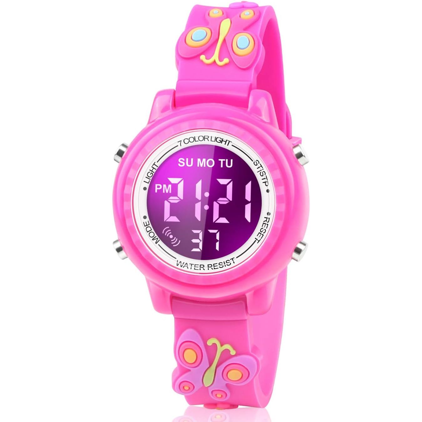 Buy now Waterproof LED Kids Watches with Alarm - Kids Toys Gifts for Girls Age 3-10 Butterfly Red at indiglob india