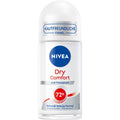 NIVEA Women Dry Comfort Roll-On Antiperspirant Deodorant 50 ml (1.69 fl oz), Alcohol-Free Formula, Gentle Fragrance, Daily Underarm Care, Compact Travel Size, Dermatologically Tested