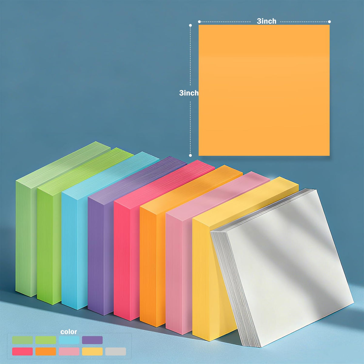 27 Pack of 3x3 Inch Sticky Notes Self-Stick Memo Pads - 1620 Sheets in Total! Great for Home, Office & School