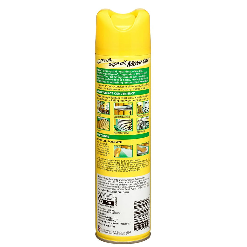 Endust Lemon Zest Multi-Surface Dusting and Cleaning Spray, Lemon Zest, 3-Pack