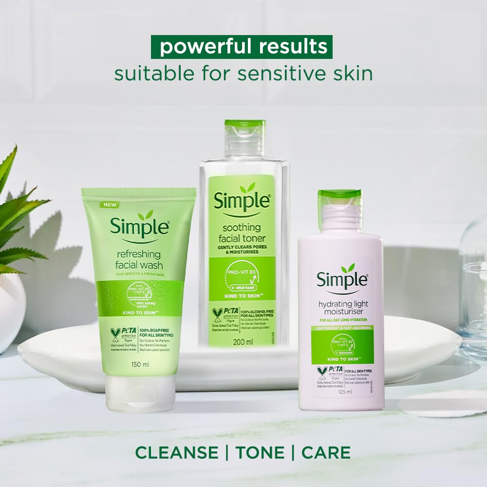 Buy now Simple Kind to Skin Refreshing Facial Wash Gel ,150 ml (5 Ounce) at indiglob india