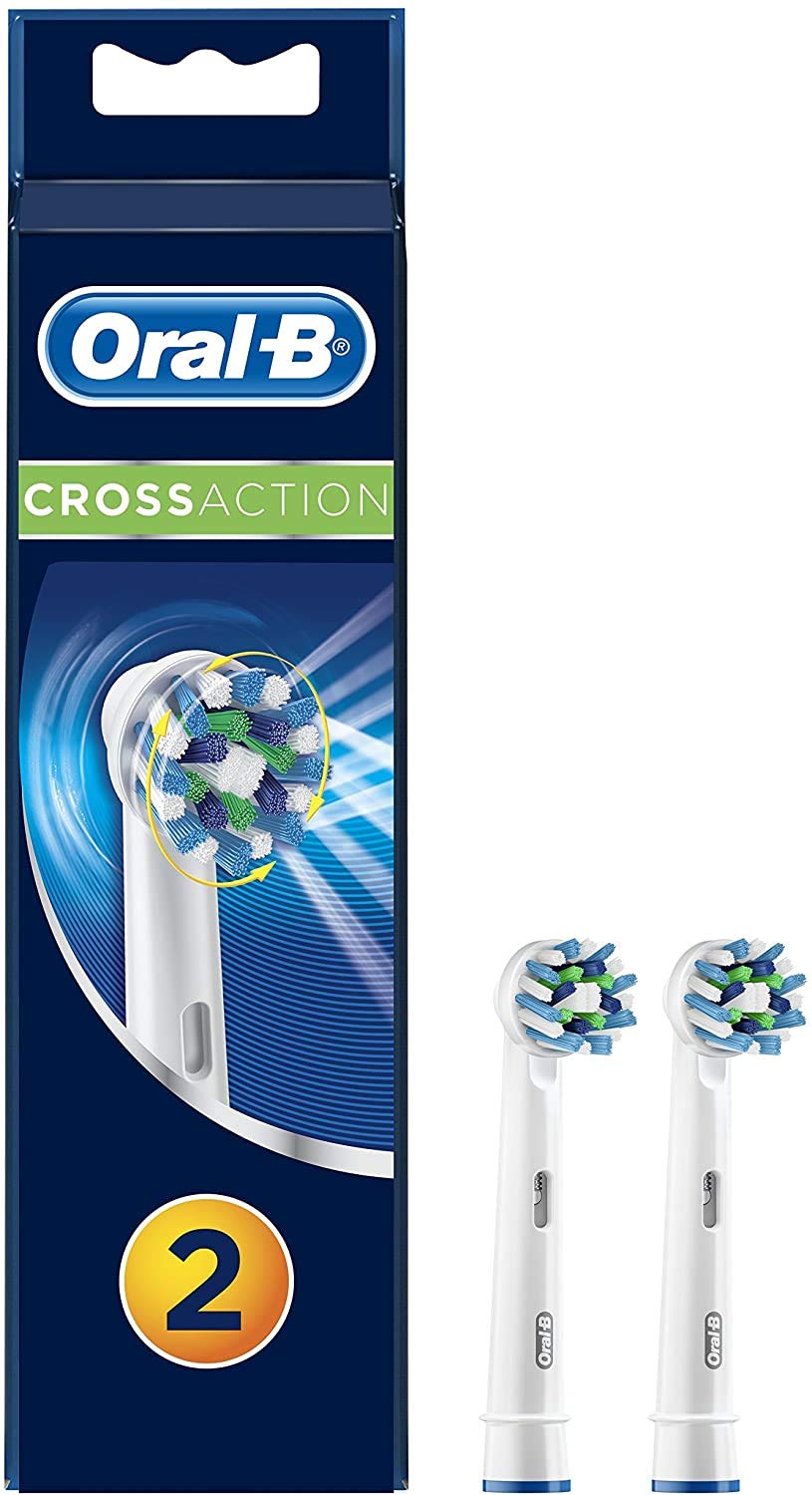 Buy now Oral-B Cross Action Electric Toothbrush Replacement Brush Heads Refill, 2 Count at indiglob india