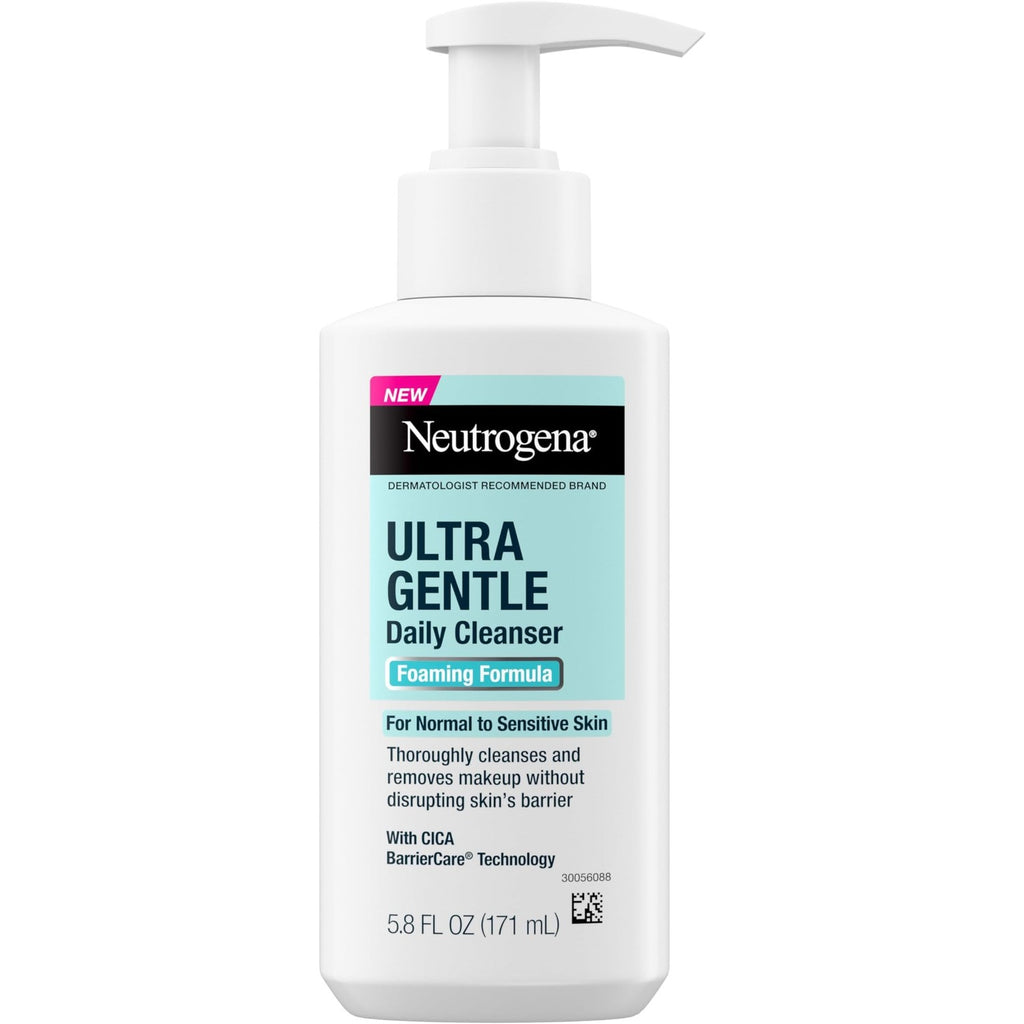 Neutrogena Ultra Gentle Foaming Facial Cleanser, Fragrance Free, 16 fl. oz | Sensitive Skin, Daily Face Wash, Removes Dirt Oil & Makeup Without Over-Drying, Soap-Free