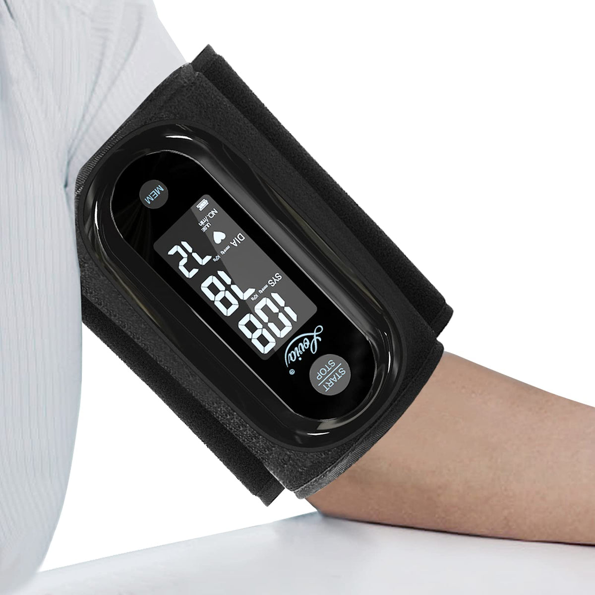 Blood Pressure Monitor Upper Arm with One Piece Design, Digital BP Machine for Home Use with Cuff Size 9-14 Inch, Portable Meter, Built-in Battery