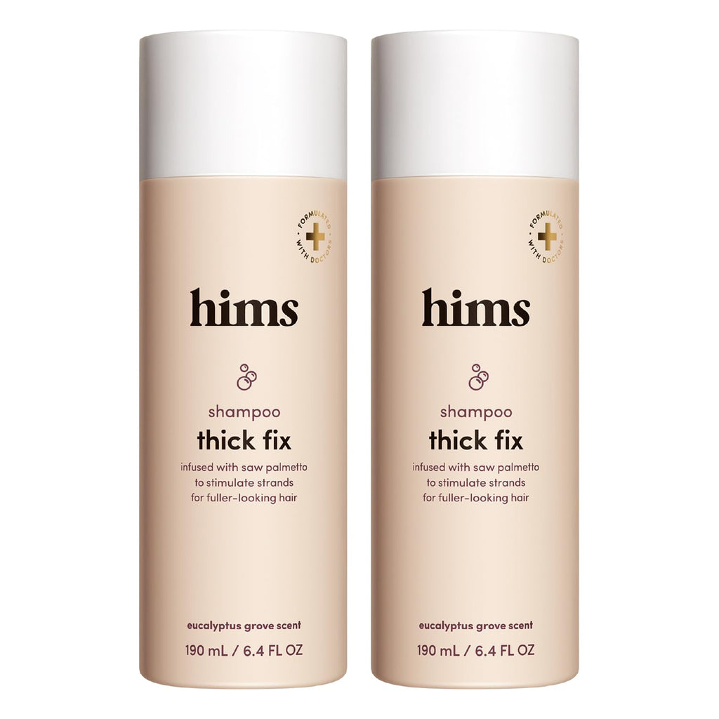 hims Thick Fix Shampoo, Saw Palmetto, Eucalyptus, 2 Pack, 6.4 fl oz | Saw Palmetto for Healthy Hair Growth and Thickening, Scalp Cleansing, Vegan, Sulfate-Free, and Cruelty-Free
