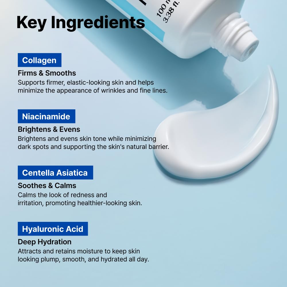 NIDA Youthful Formula™ Ultimate Moisturizing Cream | Centella Asiatica, Niacinamide, Hyaluronic Acid, Collagen | Wrinkles, Fine Lines, Dark Spots, Dry Skin, Redness | 3.38 fl. oz., 100ml