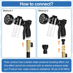 Garden Hose Nozzle, High Pressure Hose Spray Nozzle 8 Way Spray Pattern One-Touch Sprayer for Watering Plants, Lawn, Patio, Car Wash, Cleaning，Showering Pet