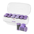 Conair Ceramic Hot Rollers, 1 3/4" & 1 1/2" Rollers, Lavender, 12 Count | Heated hair rollers in 2 jumbo sizes heat in 85 seconds to create long-lasting volume on shoulder-length hair and beyond