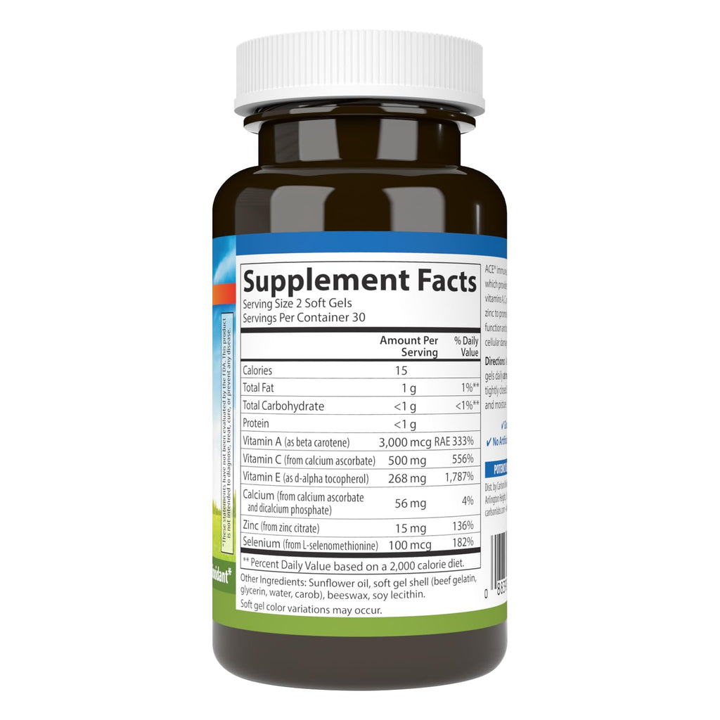 Carlson ACES + Zn, Multivitamin with Zinc, Cellular Health, 60 Softgels