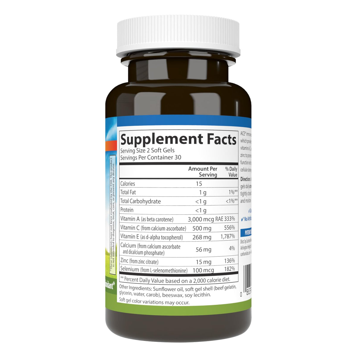 Carlson ACES + Zn, Multivitamin with Zinc, Cellular Health, 60 Softgels