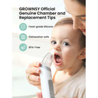 GROWNSY Official Upgraded Larger Suction Chamber and 3Pcs Silicone Tips for GROWNSY Nasal Aspirator, Nose Sucker Replacement Kit