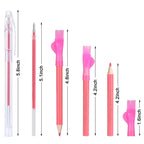 CampTek Tailors Chalk & Fabric Markers for Quilting - 10PCS Tailor's Chalk, 4PCS Heat Erasable Pens with 4 Refills, 3 PCS Sewing Fabric Pencils