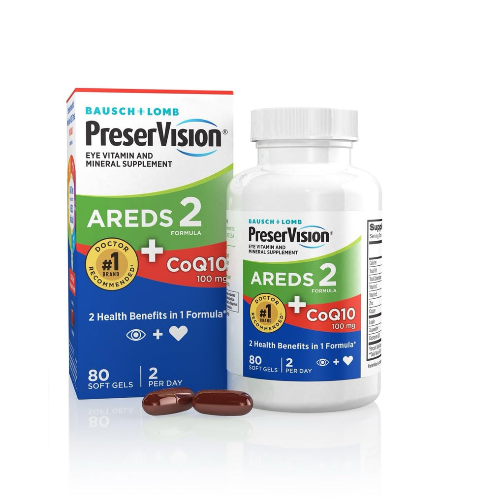 PreserVision AREDS 2 Eye Vitamins Lutein Zeaxanthin Supplement 100 Softgels | AREDS 2 formula, macular support vitamins*, lutein & zeaxanthin, vitamin C, E, zinc, CoQ10, #1 eye doctor recommended brand1