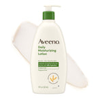 Aveeno Daily Moisturizing Body Lotion for Normal to Dry Skin, Moisturizer with Soothing Prebiotic Oat, Non Greasy, Non Comedogenic, Fragrance Free Body Lotion for Women & Men, 18 Fl Oz