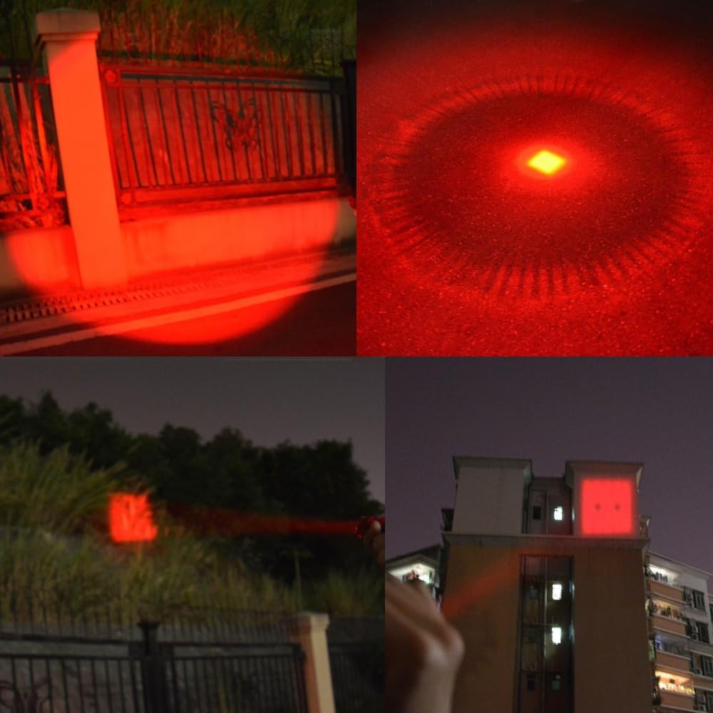2 Pack Red Light Flashlight Single Mode Red LED Flashlight One Mode Zoomable Night Light Torch for Night Observation and Astronomy Aviation