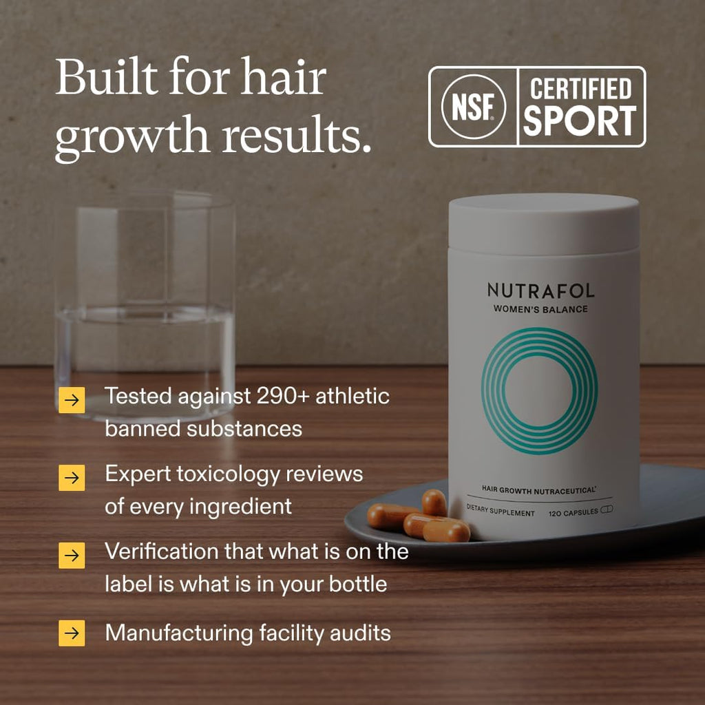 Nutrafol Women's Balance Hair Growth Supplements, Age 45+, 1-Month Pouch | #1 Dermatologist-Recommended Hair Growth Supplement Brand, Clinically Tested for Visibly Thicker Hair and Scalp Coverage