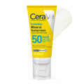CeraVe Invisible Mineral Sunscreen SPF 50, Face Sunscreen, Travel Size | Skin Care, Sunscreen For Sensitive Skin, Zinc Oxide, Titanium Dioxide, Vitamin E, Niacinamide, Ceramides, Oil Free