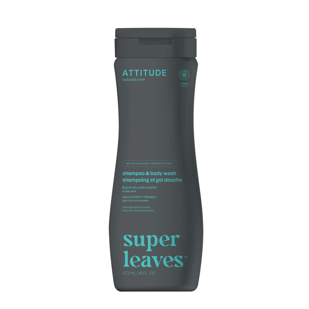 ATTITUDE Scalp Care 2-in-1 Shampoo & Body Wash, EWG Verified, 16 Fl Oz