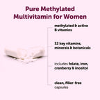 Micro Ingredients Pure Methylated Multivitamin for Women, 240 Capsules | 32-in-1 Formula with Vitamin B, C, D + Iron, Methylfolate & More | Supports Women 's Daily Wellness | Filler Free, Non-GMO