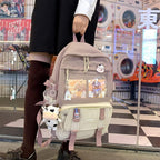 Buy now JQWSVE Kawaii Backpack with Kawaii Pins and Accessories Cute Backpack Aesthetic Backpack Women Lightweight Travel Rucksack at indiglob india
