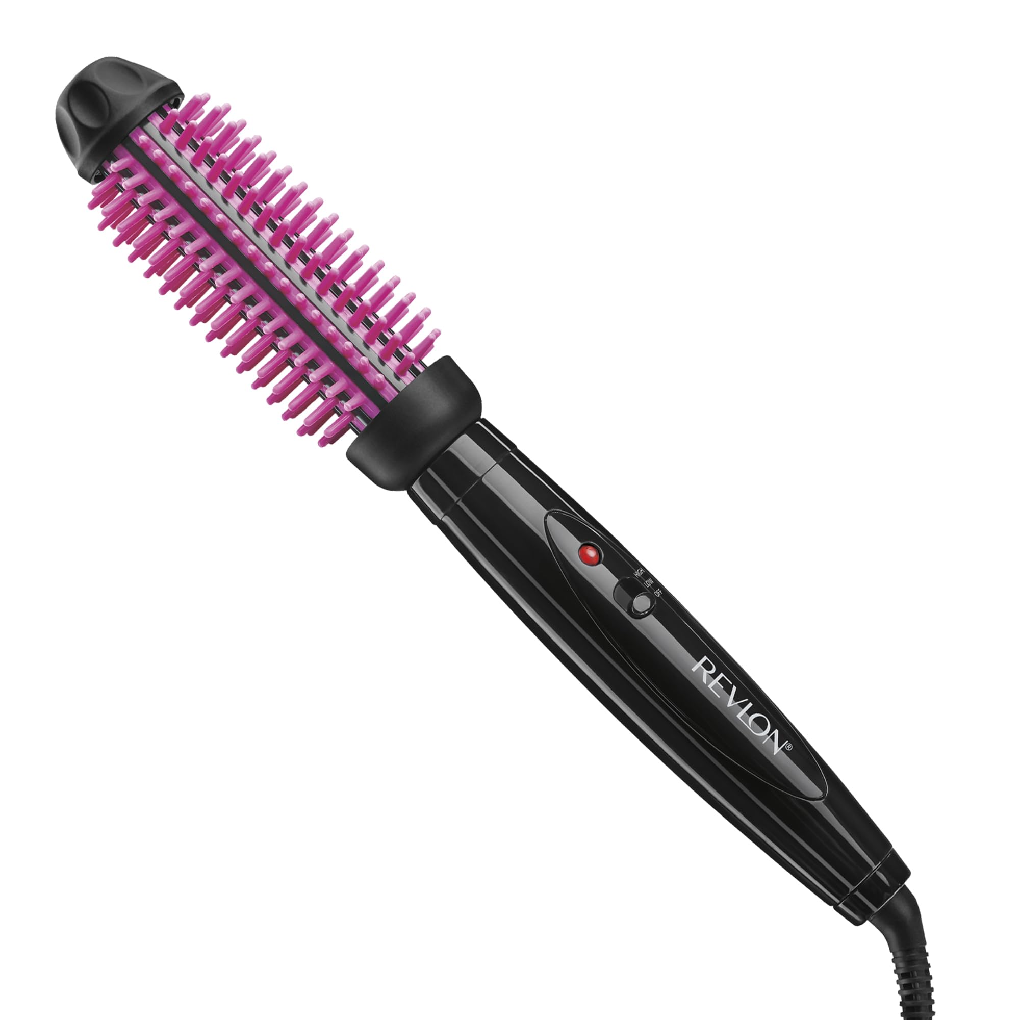 Buy now REVLON Silicone Bristle Heated Hair Styling Brush | Fast, Long Lasting Volume for Easy Styling | 1" Barrel for Full Body and Smooth Styles (Black/Pink) at indiglob india