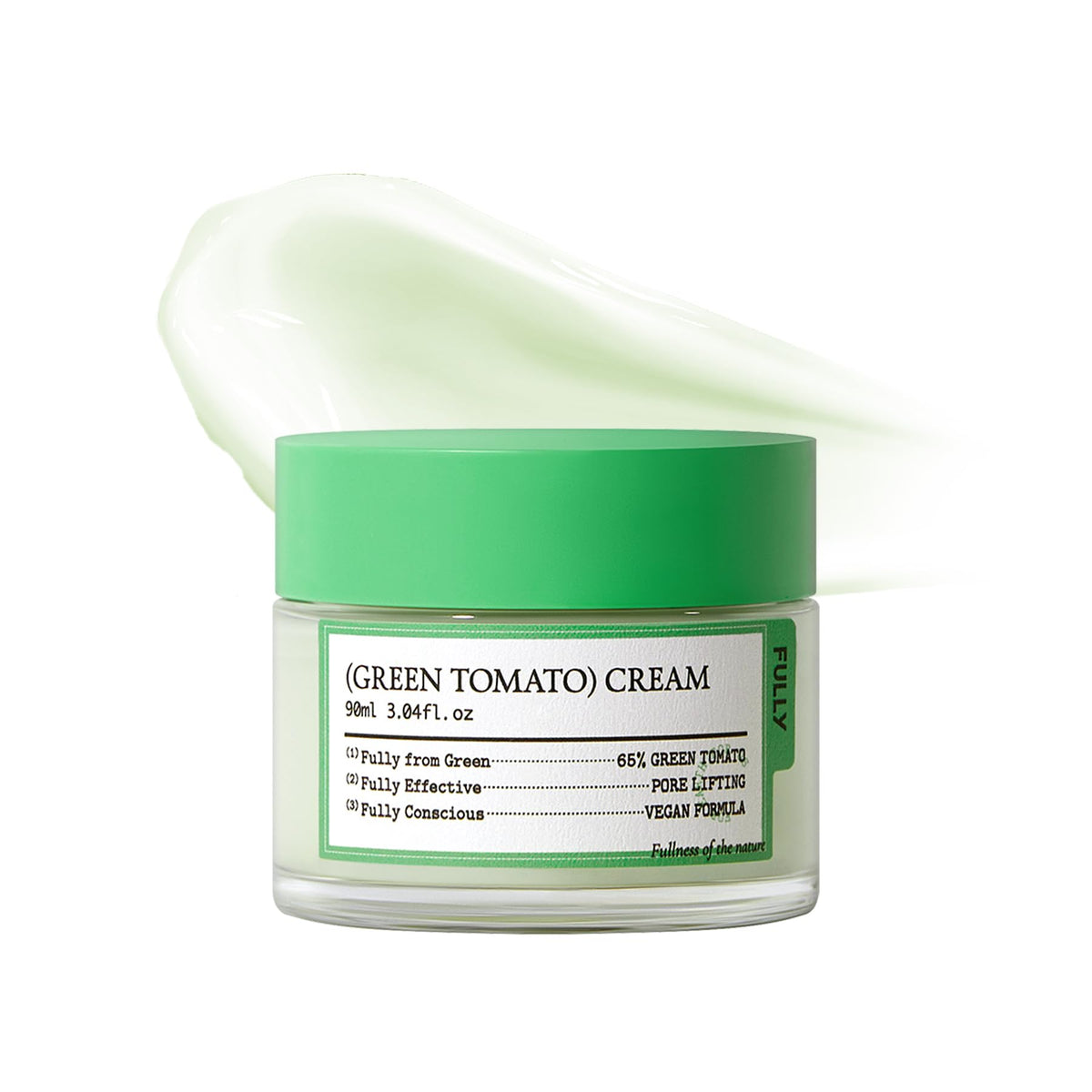 FULLY Green Tomato Facial Cream, Pore Lifting with 65% Green Tomato Extract and Vitamin C, Facial Moisturizer for Hydration and Elastcity,3.04 fl,oz, Exp JAN 2027
