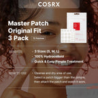 Buy now COSRX Acne Pimple Patch Absorbing Hydrocolloid Original 3 Size Patches for Blemishes and Zits Cover, Spot Stickers for Face and Body, Not Tested on Animals (72) at indiglob india