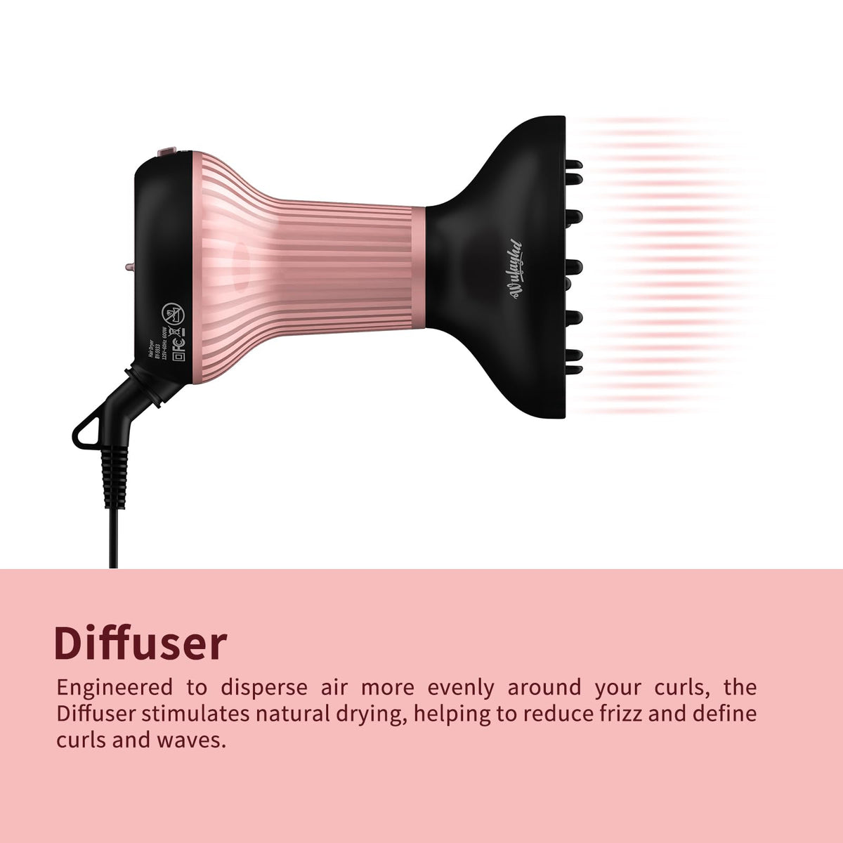 Diffuser Hair Dryer for Curly Hair, Enhances Curls and Volume Hair Diffuser