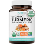 Organic Turmeric Ginger Black Pepper Supplement - High Potency Organic Turmeric Curcumin Capsules with Ginger & Black Pepper for Enhanced Benefits and Absorption - Vegan & Non-GMO (2 Month Supply)
