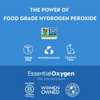 Essential Oxygen Food Grade Hydrogen Peroxide 3%, Natural Cleaner, Refill, 32 Fl Oz