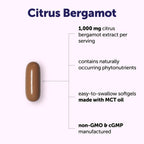 Citrus Bergamot Supplement 1000mg for Men & Women, 240 Softgels