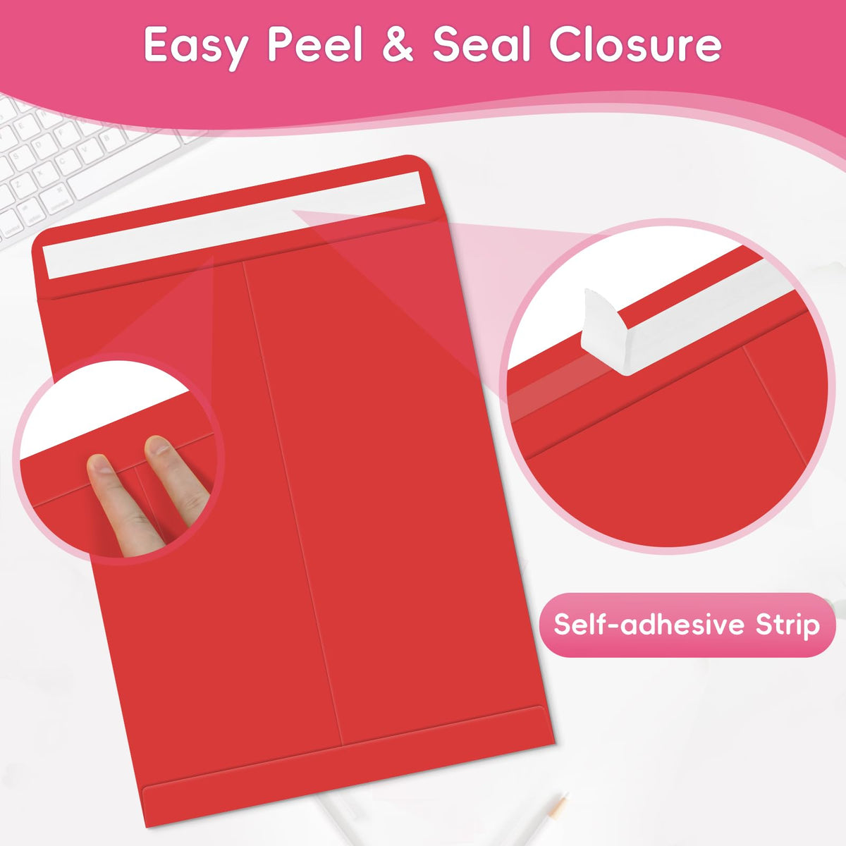 25 Pack Colored Mailing Envelopes, 9 x12 Inches Self-Seal Manilla Envelopes