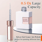 Double Rhythm 15ml metallic gel liner in stylish bottle. Perfect for creating intricate designs and bold lines.