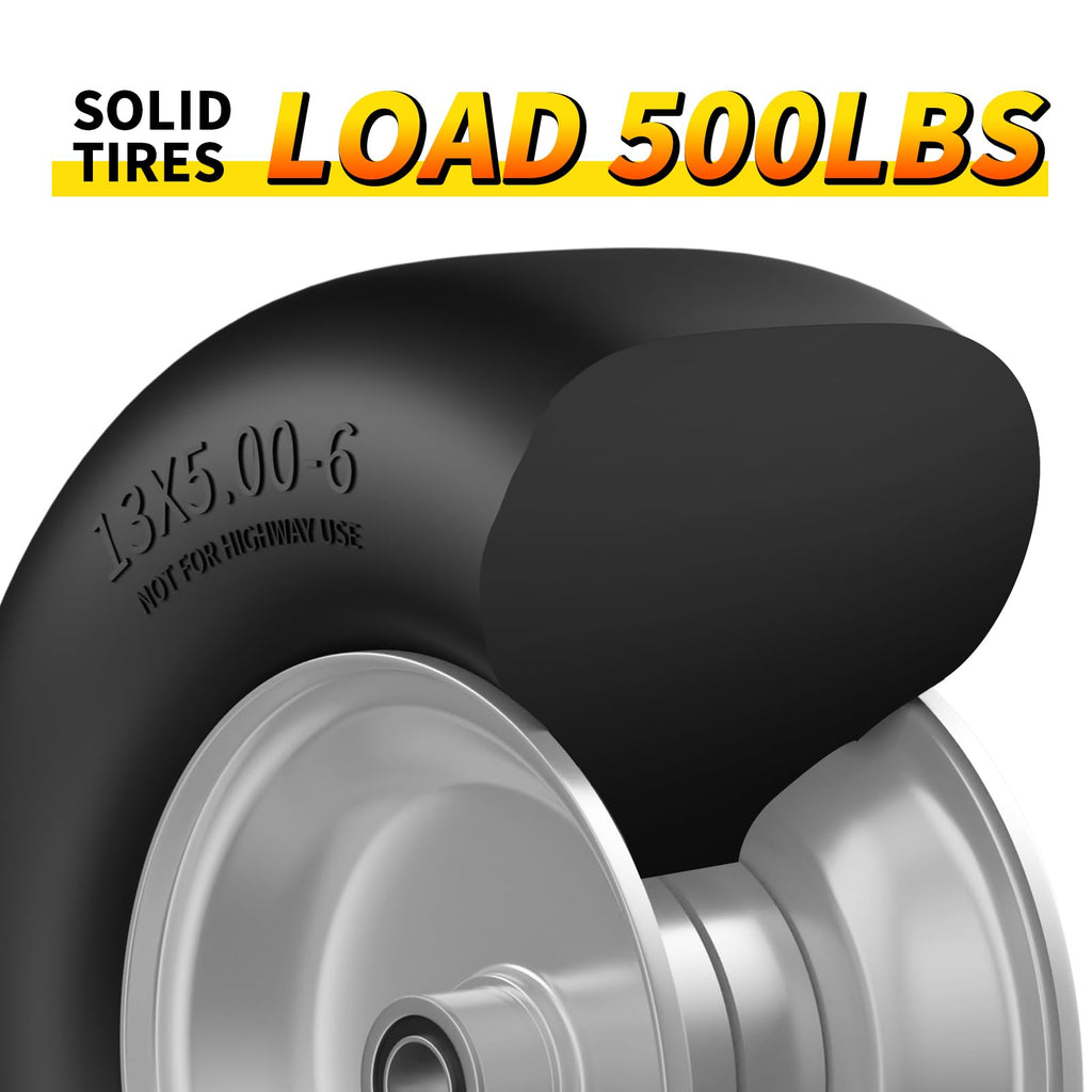 RONPOW 13x5.00-6 Flat Free Zero Turn Lawn Mower Tires, 500 lbs Load