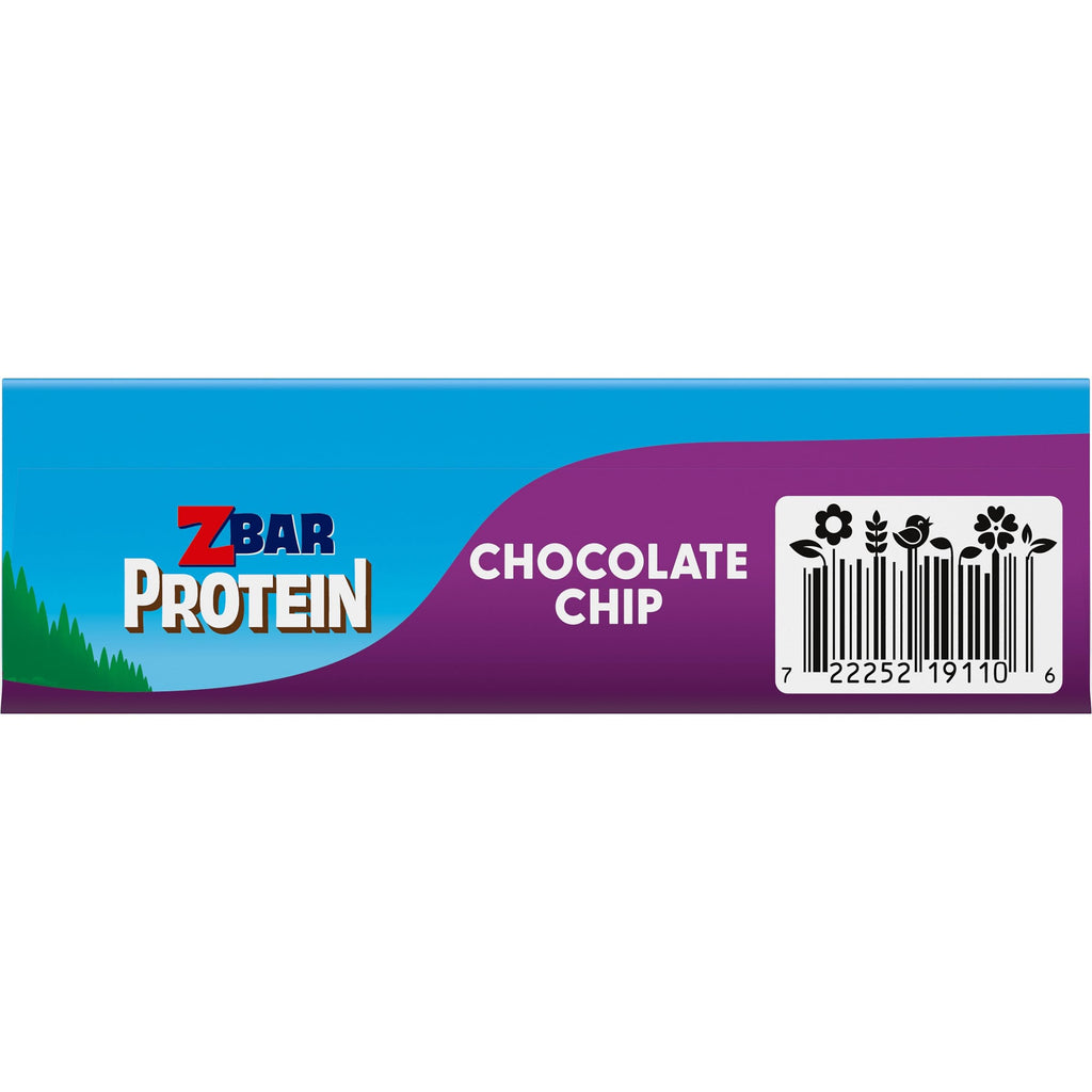 Zbar Protein - Chocolate Chip - Crispy Snack Bars - Made with Organic Oats - Non-GMO - 5g Protein - Gluten Free Protein Bars (5 Pack)
