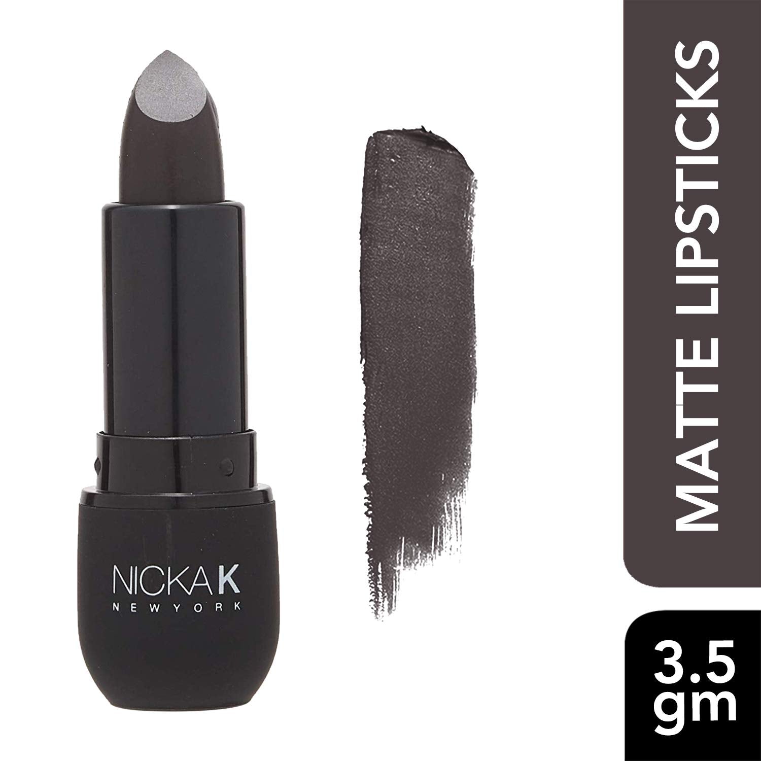 Buy now NICKA K Vivid Matte Lipstick NMS07 Black at indiglob india