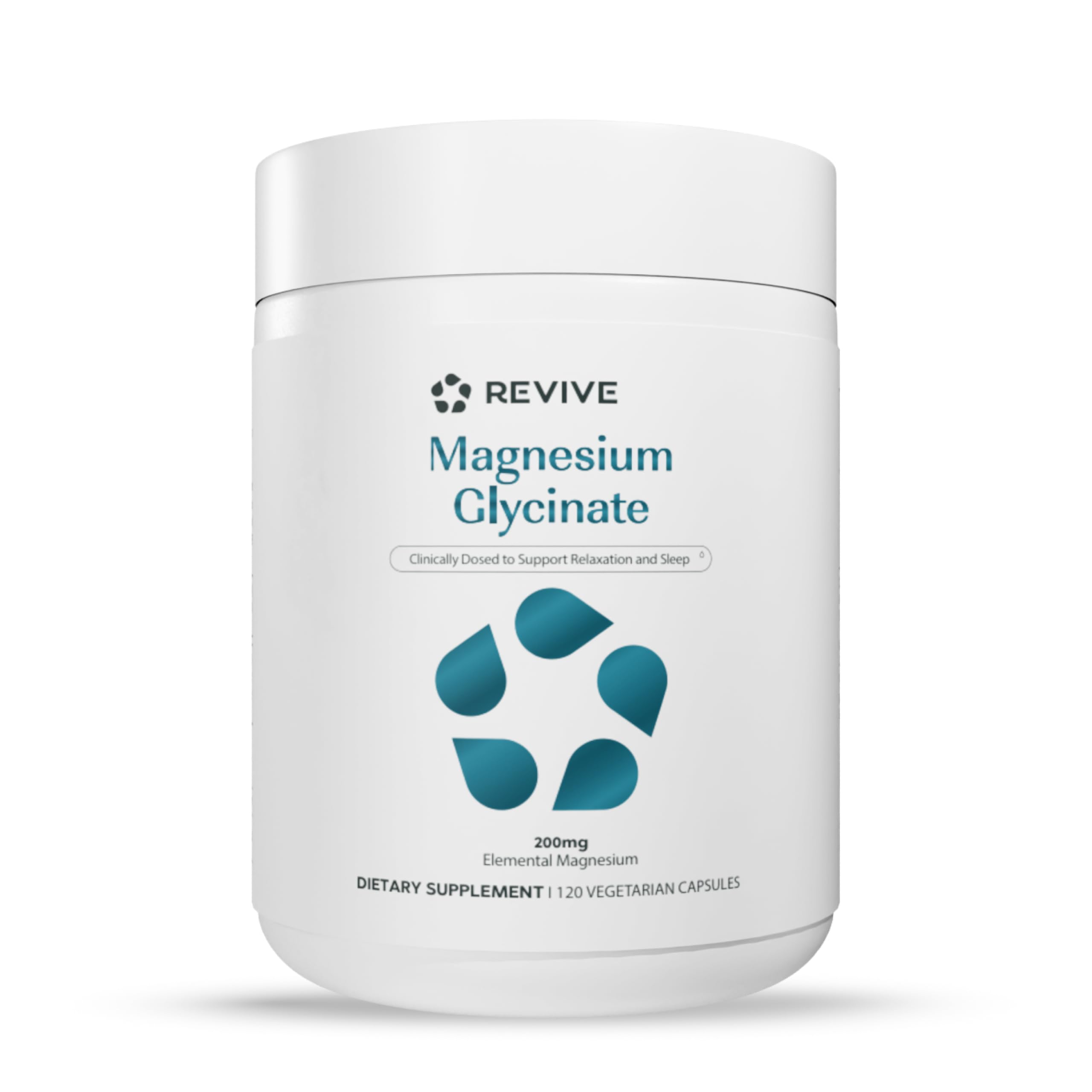 Revive MD Pure Magnesium Glycinate 200mg – High Absorption Supplement for Relaxation, Stress Relief, Sleep & Memory Support – Promotes Strong Bones, Healthy Nerve & Muscle Function (180 Servings)
