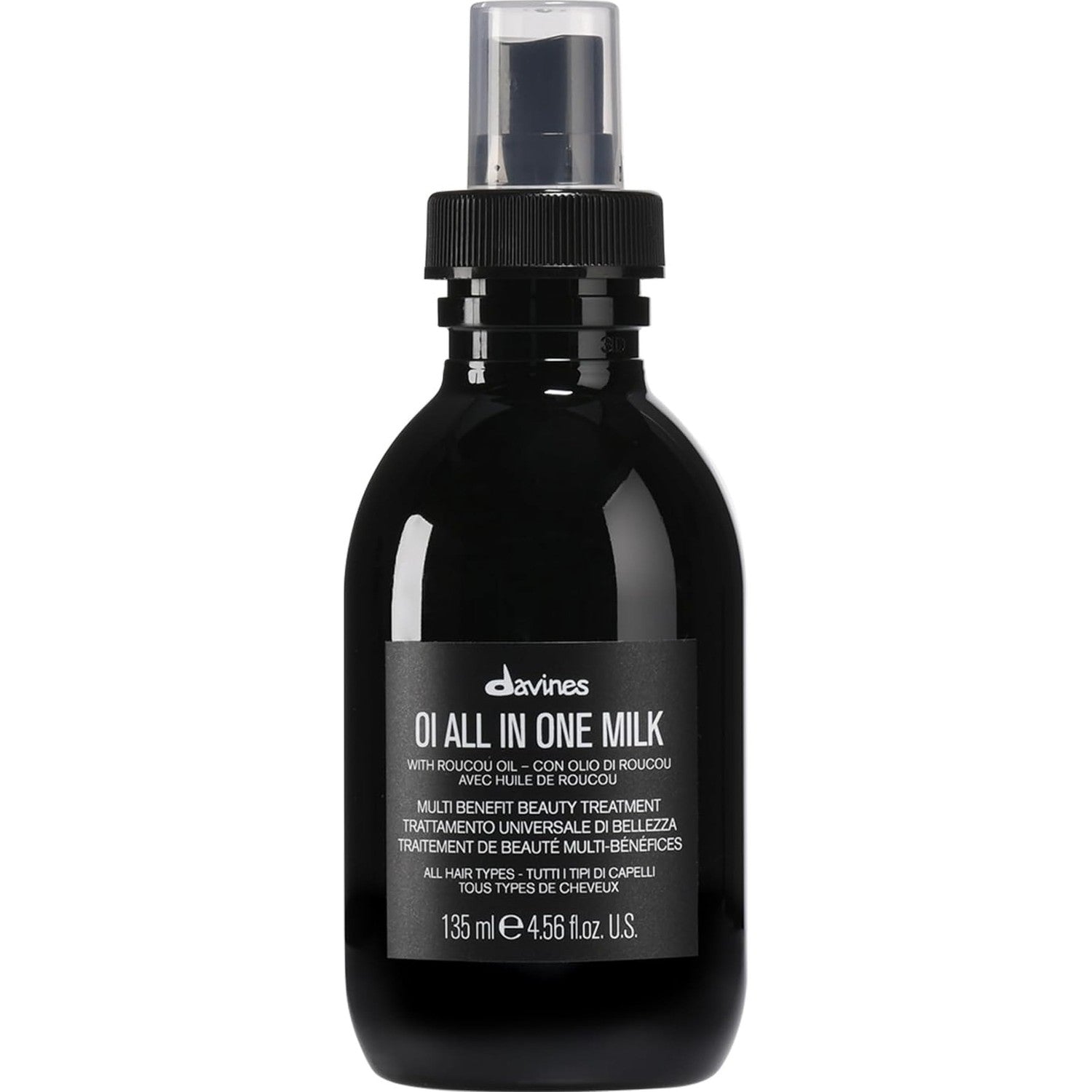 Davines OI All In One Milk, Hair Leave-in Conditioner Multi-Function Spray Treatment - Detangles, Controls Frizz & Heat Protectant - Weightless Antioxidant Roucou Oil Formula