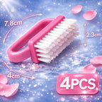 4 Pcs Nail Brush for Cleaning Fingernails, Nail Brush Handle Grip Brush for Nail and Toes,Pedicure Brushes for Men and Women, Fingernail Scrub Cleaning Brushes