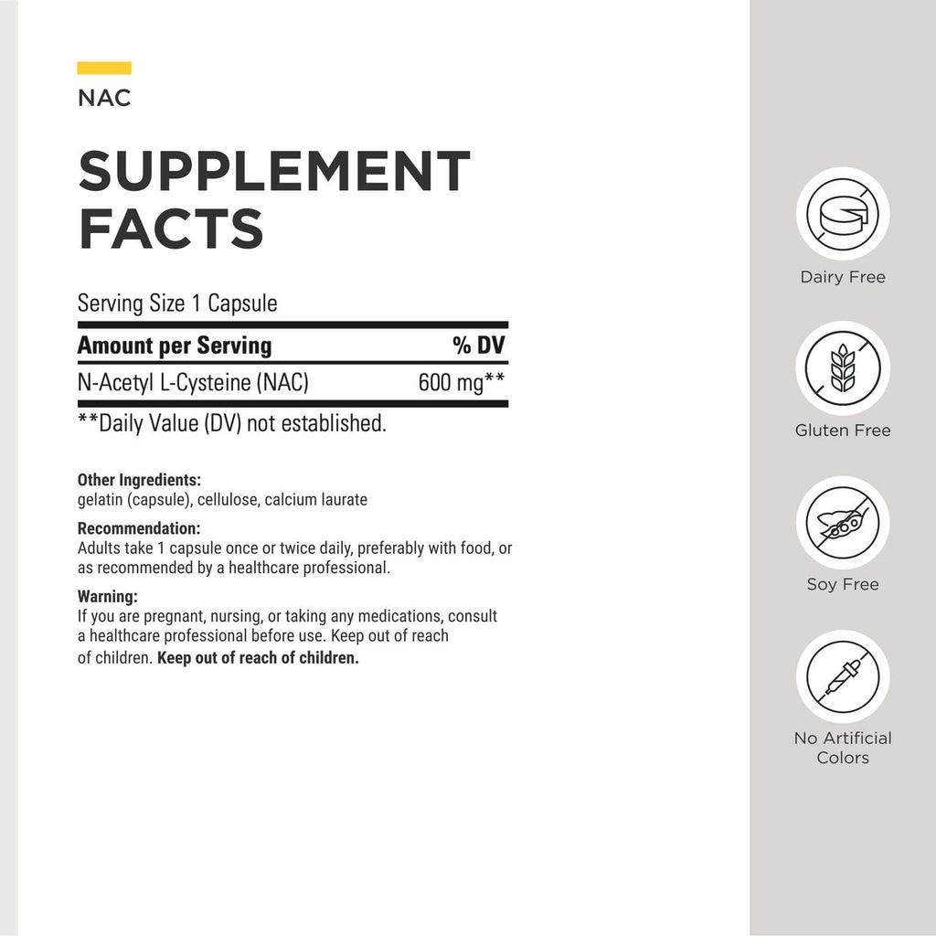 Integrative Therapeutics NAC - Antioxidant Support Supplement* - Support for Respiratory & Lung Function* - Gluten-Free & Dairy-Free - 60 Capsules (60 Servings)