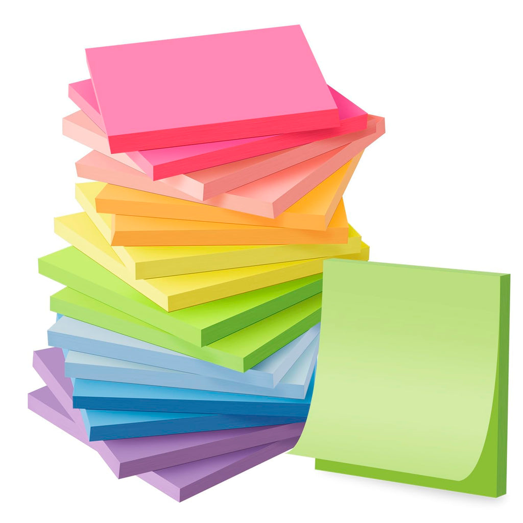 (16 Pads) Sticky Notes 3x3, Self-Stick Pads Bright Colors Sticky Note
