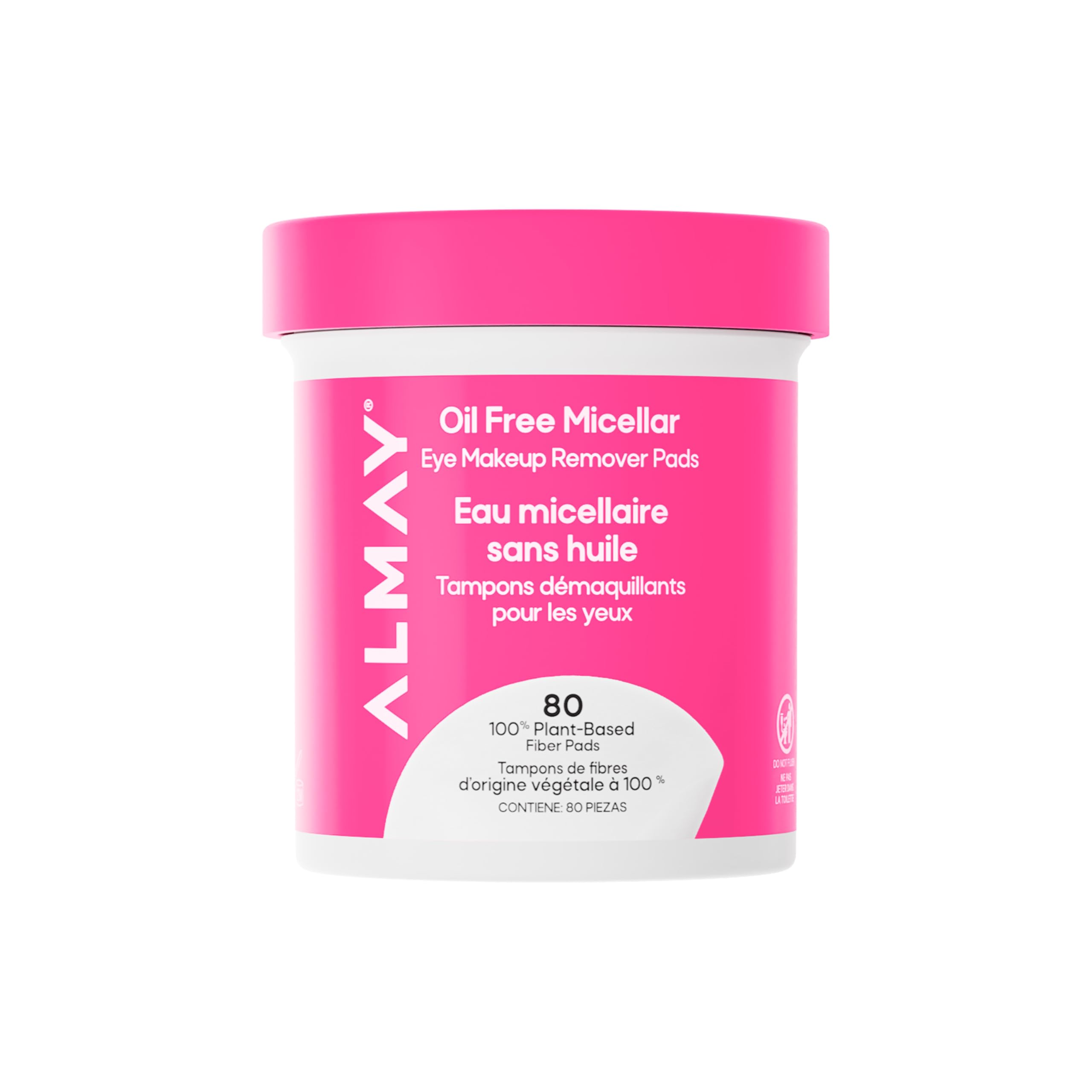 Almay Oil-Free Micellar Eye Makeup Remover Pads, 120 Count | Micellar eye makeup remover pads gently wipe away all traces of eye makeup without leaving behind any greasy residue.